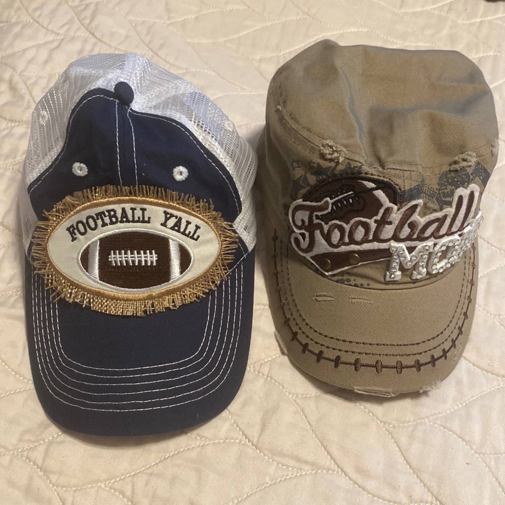 Two football hats